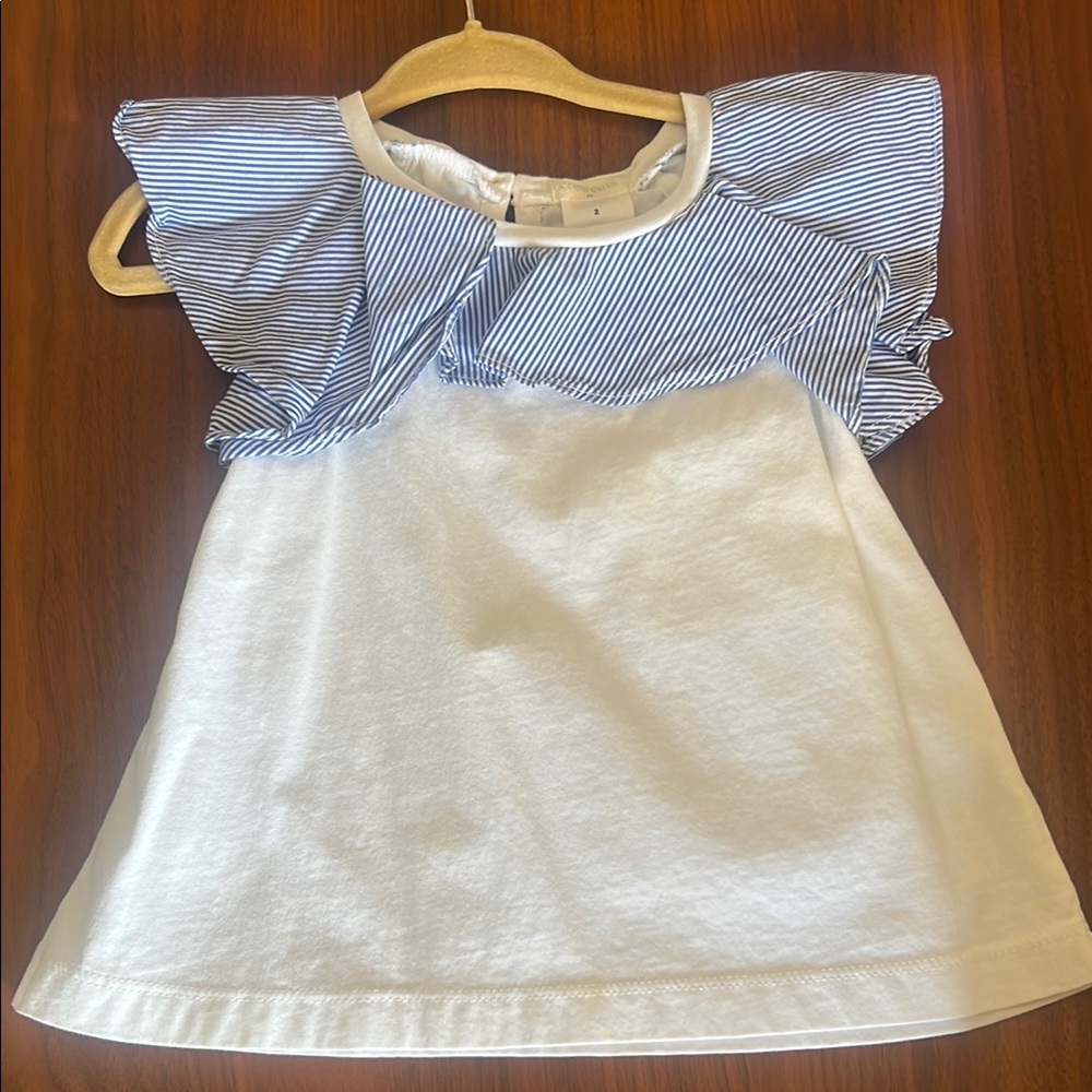 Striped Blue and White Kids Top